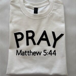 White Graphic T-Shirt with Black Print